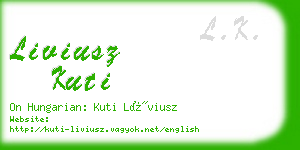 liviusz kuti business card